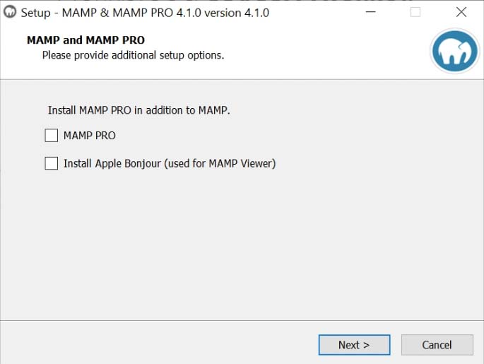 Désactivez MAMP Pro et Apple Bonjour lors de l'installation de MAMP