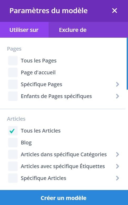 Ajouter un modèle pour tous les articles