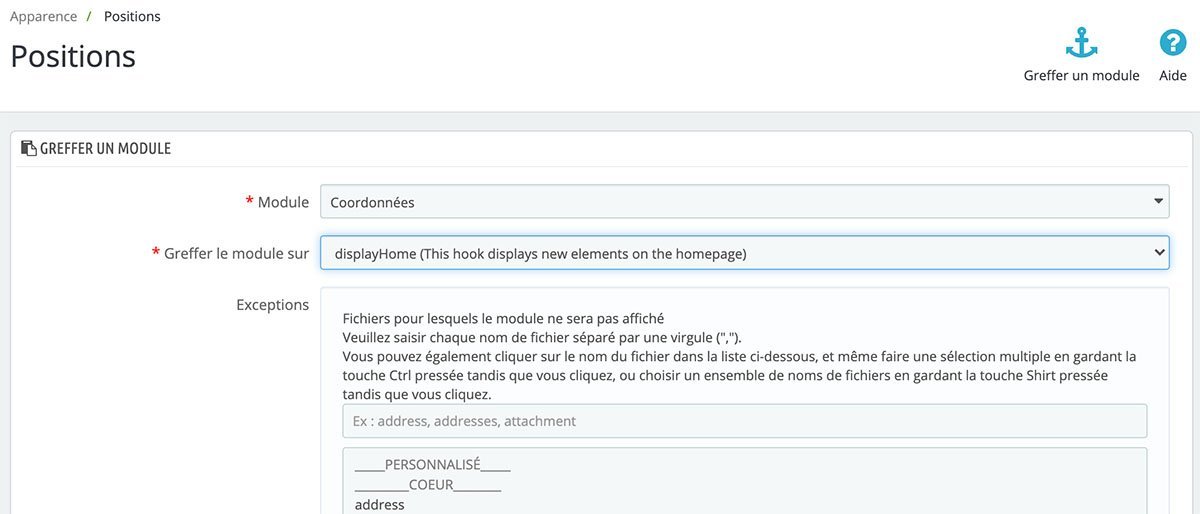 Greffer un module sur le hook displayHome