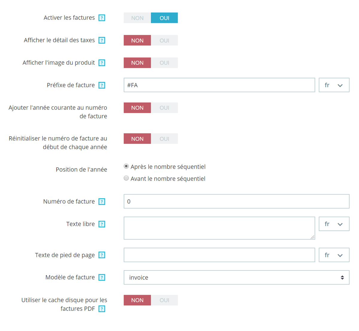 Back-office de Prestashop - Factures
