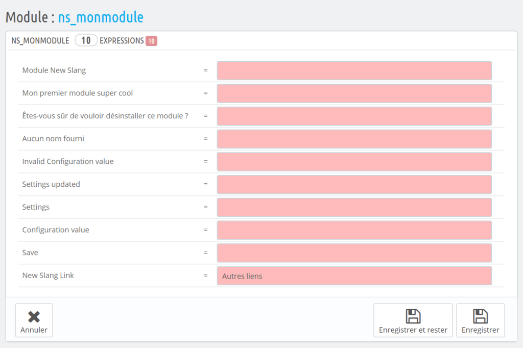 Traduire votre module dans le back office de Prestashop