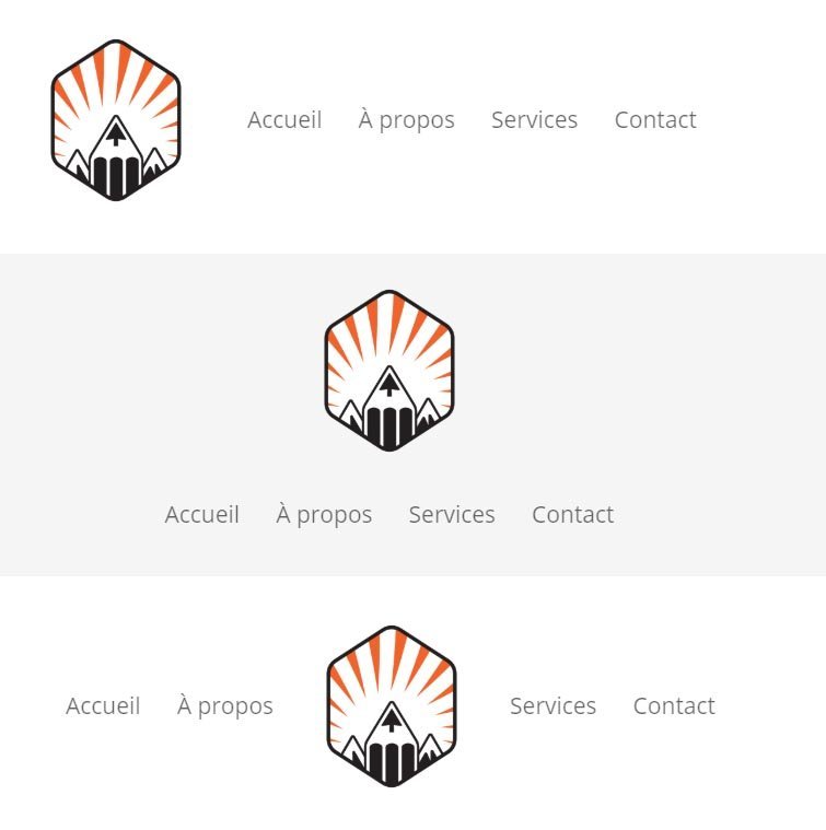 Les 3 modèles de menu disponibles dans Divi