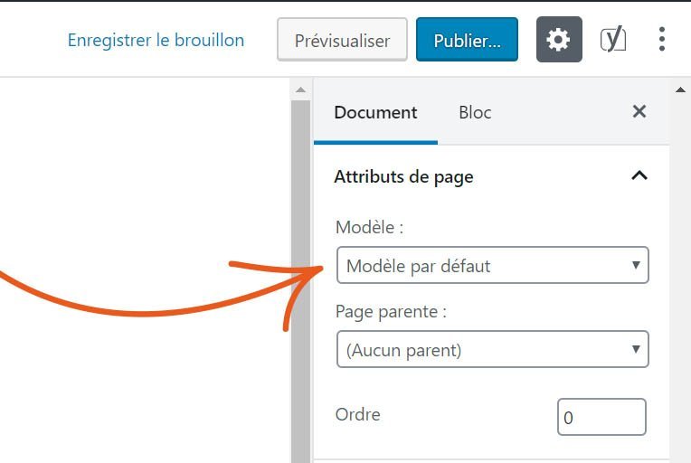 Personnaliser le modèle d'une page WordPress