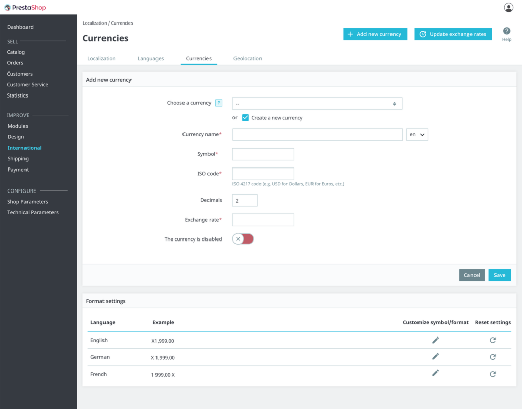 Le système de gestion des devises prévu dans les futures version de Prestashop